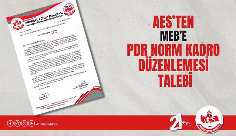 AES’ten MEB’e PDR Norm Kadro Düzenlemesi Talebi