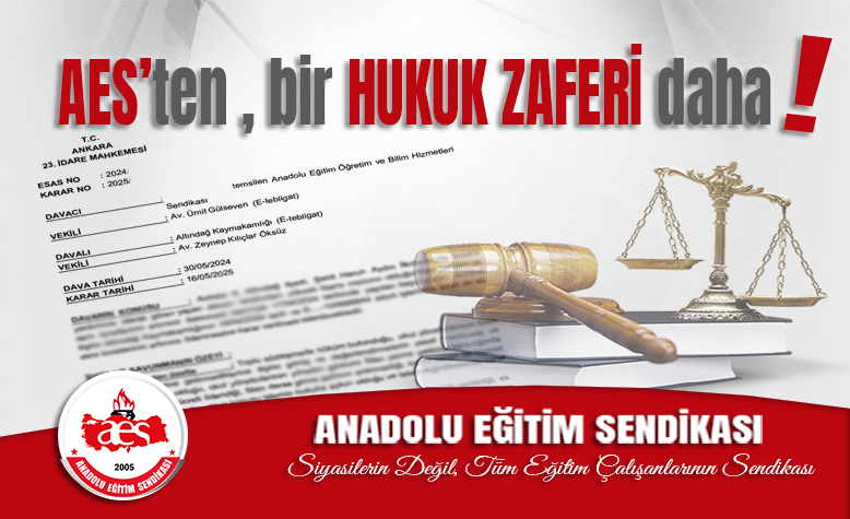 AES’TEN BİR HUKUK ZAFERİ DAHA!