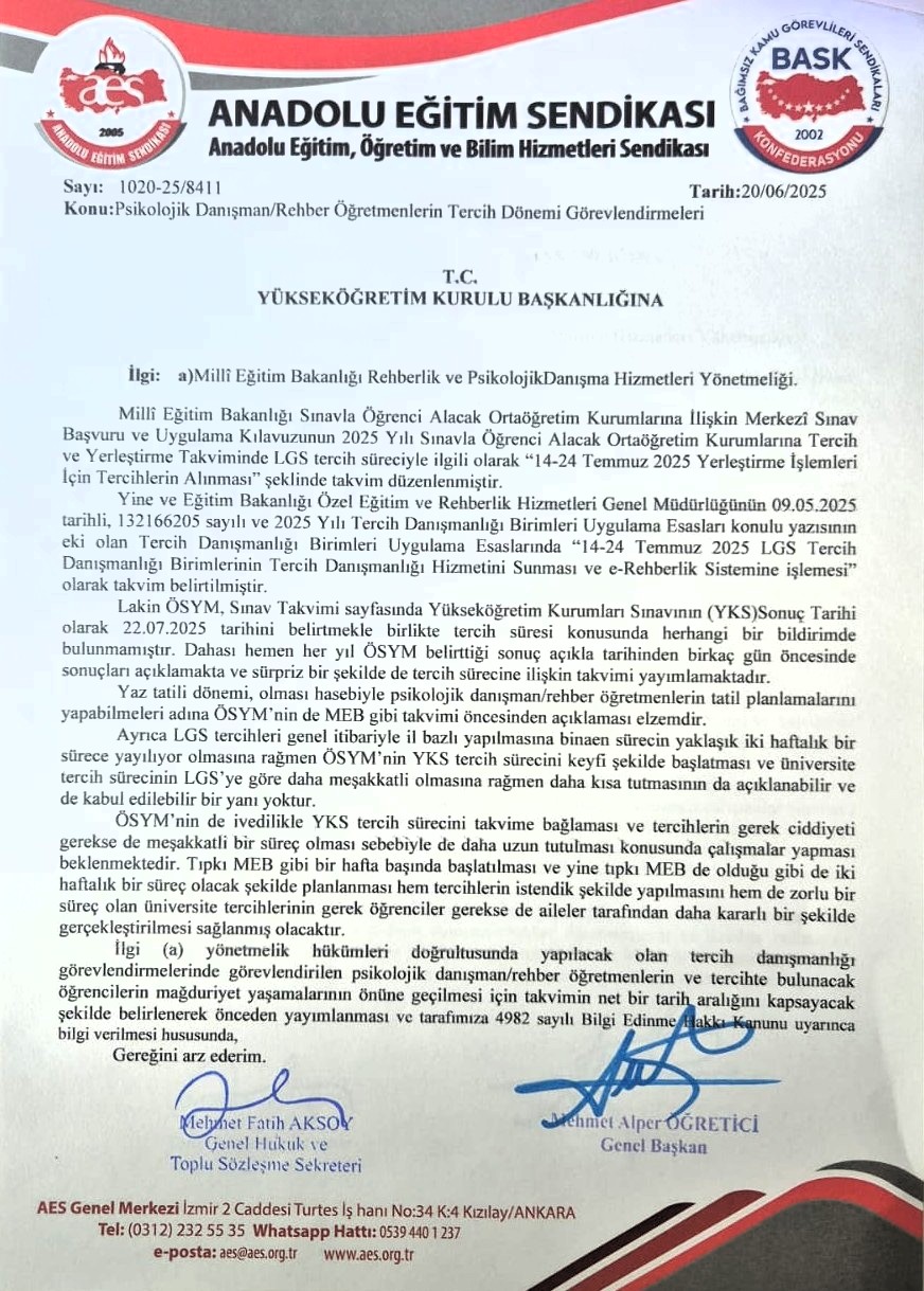 Psikolojik Danışman/Rehber Öğretmenlerin Tercih Dönemi Görevlendirmeleri