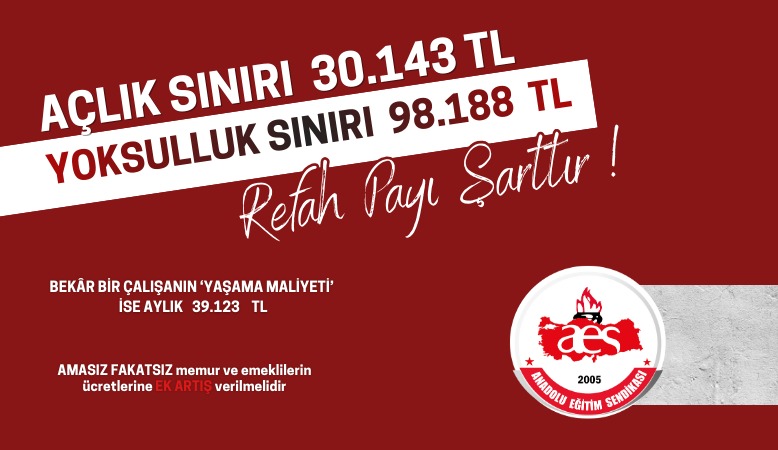 ÖĞRETİCİ: AÇLIK SINIRI 30.143 TL, YOKSULLUK SINIRI 98.188 TL OLDU! SABİT GELİRLİLERE EK ZAM ŞARTTIR