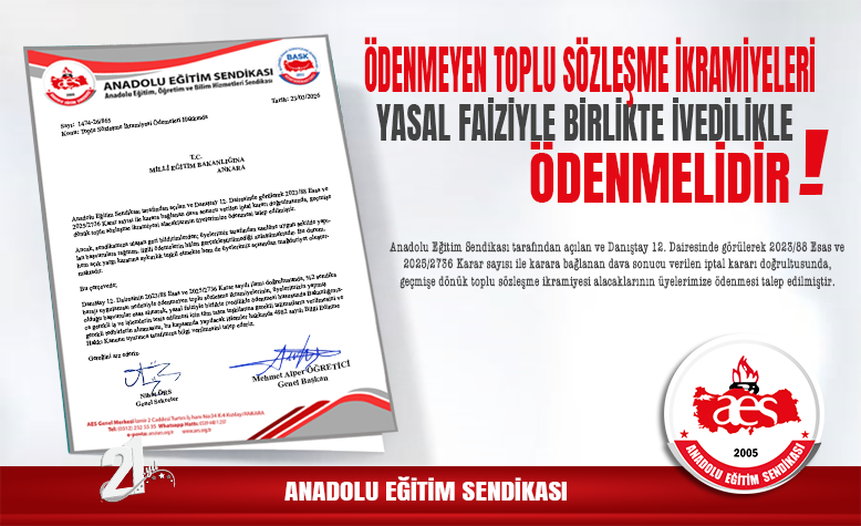 ÖDENMEYEN TOPLU SÖZLEŞME İKRAMİYELERİ YASAL FAİZİYLE BİRLİKTE İVEDİLİKLE ÖDENMELİDİR