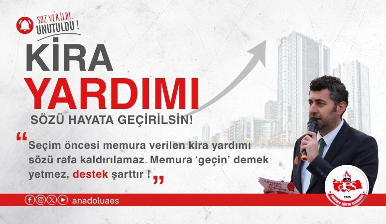 SEÇİM ÖNCESİ VERİLEN "KİRA YARDIMI" SÖZÜ HAYATA GEÇSİN