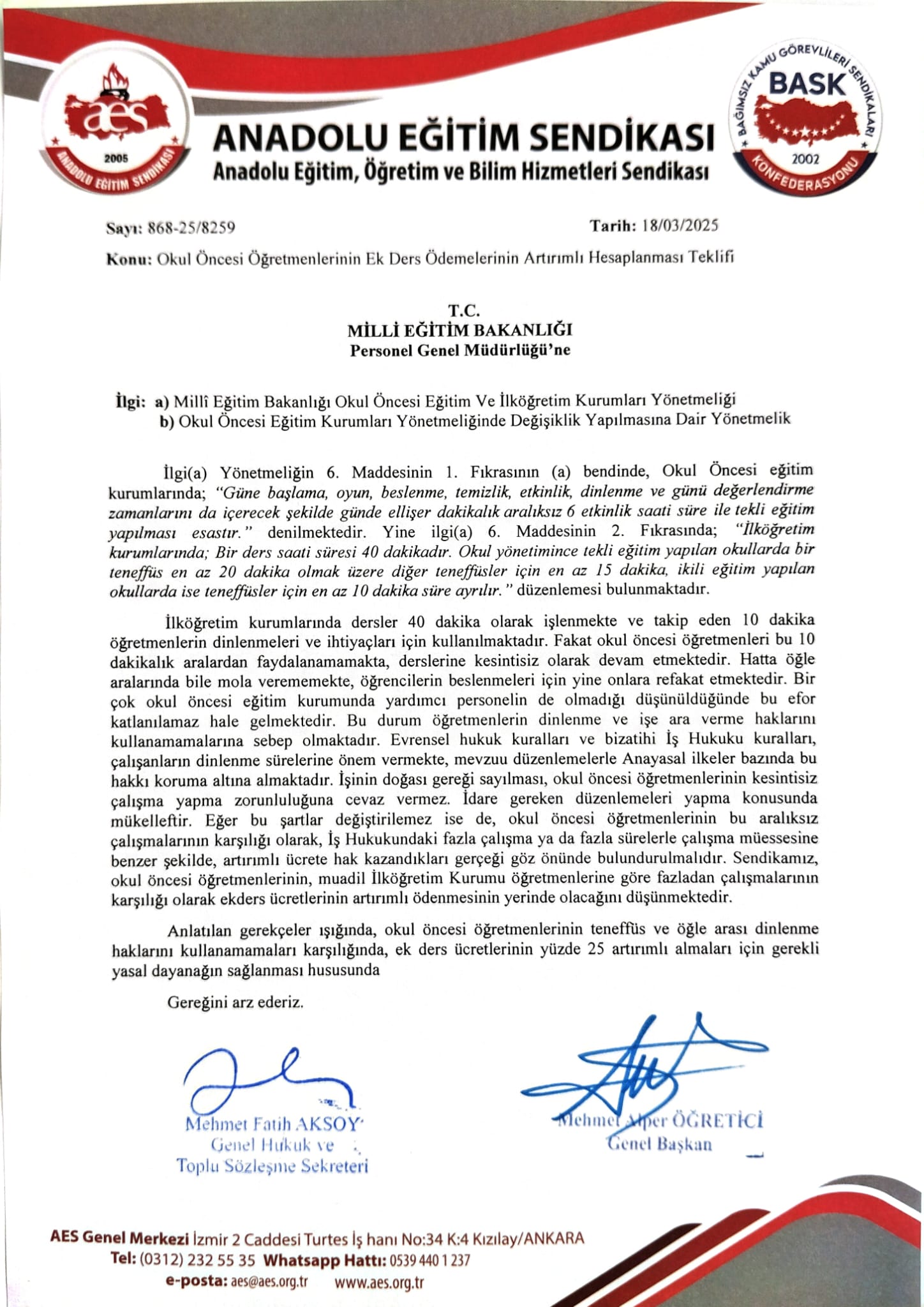 Okul Öncesi Öğretmenlerinin Ek Ders Ödemeleri Yüzde 25 Artırımlı Ödenmelidir!