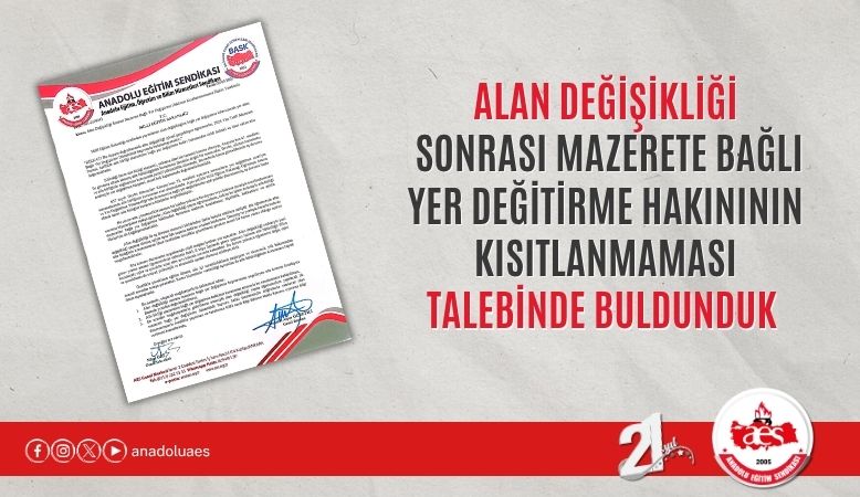 ALAN DEĞİŞİKLİĞİ AİLE BİRLİĞİNİ BOZMAYA DAYANAK OLMAMALIDIR!