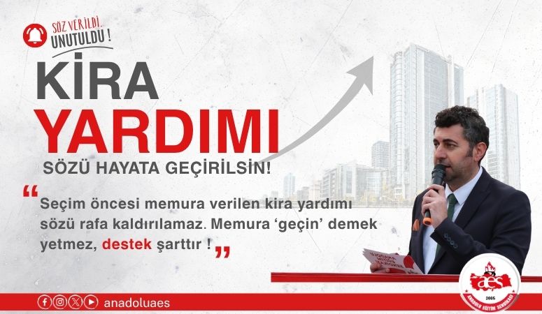 SEÇİM ÖNCESİ VERİLEN "KİRA YARDIMI" SÖZÜ HAYATA GEÇSİN 