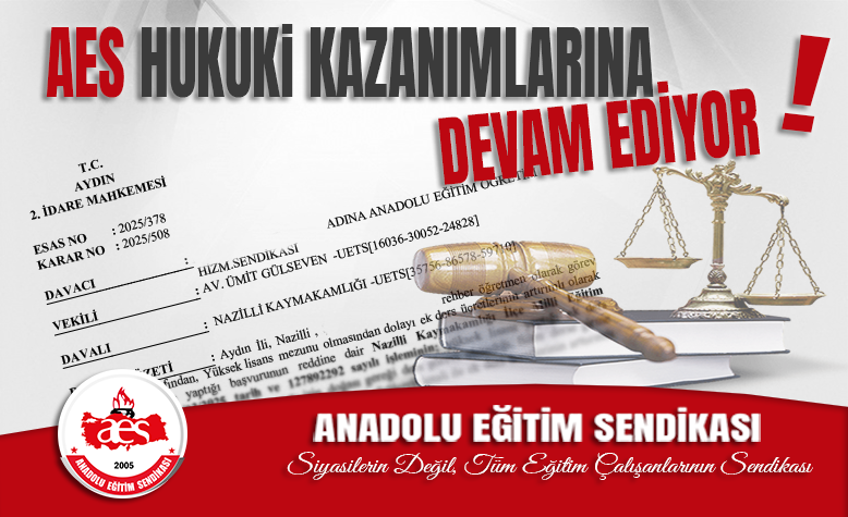 AES HUKUKİ KAZANIMLARINA DEVAM EDİYOR 