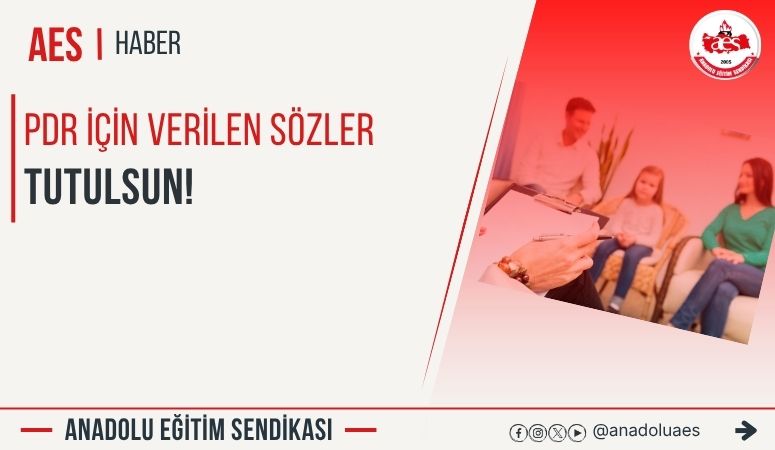 Pdr İçin Verilen Sözler Hayata Geçirilmelidir!